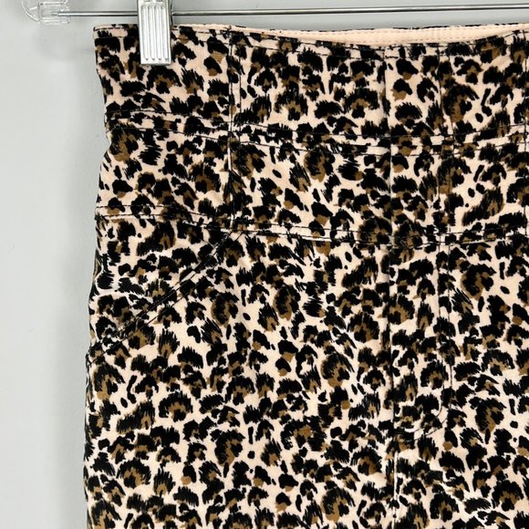 Rebecca Taylor Leopard Print Velvet High Waist Skinny Ankle Pants size 2 - Picture 4 of 12